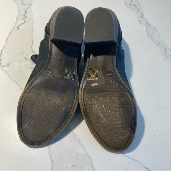 LUCKY BRAND Sz  10 Peep Toe Buckle Stacked Heel Ankle Leather Booties - Picture 11 of 13